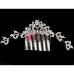 Tiara Ti038 argintie pentru mirese cu cristale